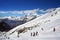 On the ski-track in Alps