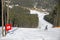 Ski track of Bukovel resort, Carpathias, Ukraine
