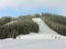 Ski track in Carpathian mountains