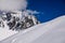 Ski tracks on the fresh snow at the off piste area at the Meribel Ski Resort in France.