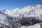 Ski Tracks and lifts in a Swiss mountains in Saas-Fee