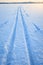 Ski tracks snow lake
