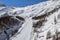 Ski Tracks in a Swiss mountains in Saas-Fee