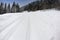 Ski trail , tracks in snow
