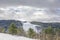 Ski trail on winter season on Divcibare mountain in Serbia with cloudy sky