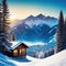 Ski Vacation Winter sports Vintage Collage Trendy collage with winter sport pop interior art mountain cabin