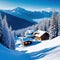 Ski Vacation Winter sports Vintage Collage Trendy collage with winter sport pop interior art mountain cabin