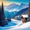 Ski Vacation Winter sports Vintage Collage Trendy collage with winter sport pop interior art mountain cabin