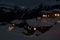 Ski village at night