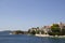 Skiathos coastline seen from the harbour, Skiathos Town, Greece, August 18, 2017