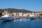 Skiathos Town, Aegean Greek Island, Boats Moored at Dock