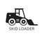 Skid loader tractor isolated vector Silhouettes