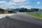 Skid marks on asphalt circuit motorsport straight track and turn