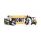 Skid steer and excavator rental illustration logo