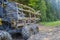 Skidder machine in the forest