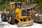 Skidder wheels equipped with snow chains