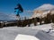 Skier in Action: Ski Jumping in the Mountain Snowpark