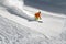 Skier in deep powder, extreme freeride