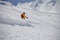 Skier in deep powder, extreme freeride