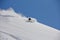 Skier in deep powder, extreme freeride