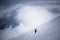 Skier descending from Fuji in Japan