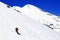 A skier descending Mount Elbrus - the highest peak in Europe.