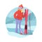 Skier girl winter sports concept