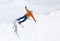 Skier on half pipe of Pradollano ski resort in Spain