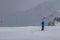 Skier in high mountains