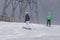 Skier in high mountains