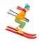 Skier Isolated . Person Skiing. Vector