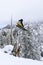 Skier jumping at Anthony Lakes ski area in eastern Oregon