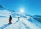 Skier Men at Hintertux Glacier ski resort in Zillertal Austria