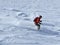 Skier in powder snow