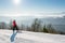 Skier resting on top of the mountain