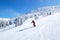 Skier rides on a slope in Jasna