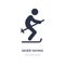 skier skiing icon on white background. Simple element illustration from Sports concept