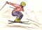 Skier skiing illustration