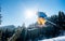 Skier skiing in the mountains