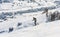 Skier on the slope of Ski resort Livigno