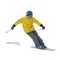 Skier on slope vector illustration