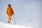 Skier on snowy hillside