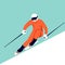 Skier , vector illustration,flat style, profile