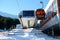 The skiers and Brhliska cableway station in Jasna Low Tatras