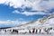 Skiers enjoy the snow at Kaimaktsalan ski center, in Greece. Rec