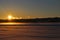 Skiers on the ice on the Lule river