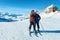 Skiers making selfie at Hintertux Glacier ski resort Zillertal Austria