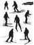 Skiers silhouettes Set