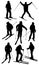 Skiers silhouettes Set