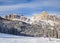 Skiers at Ski resort of Selva di Val Gardena